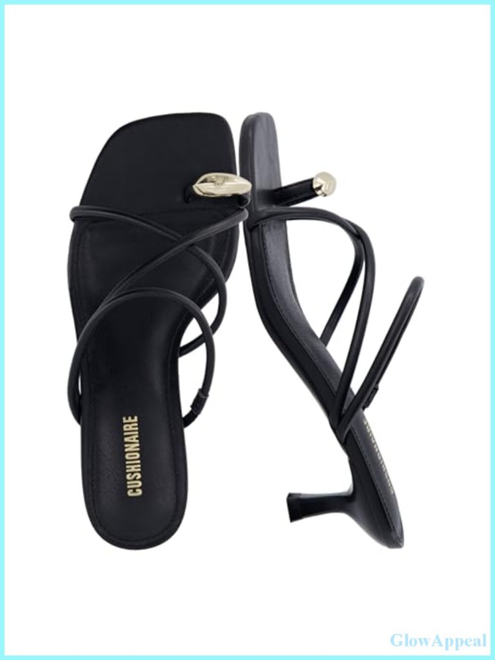 Vegan Leather Strappy Kitten Heel Dress Sandals Square Toe Slip On